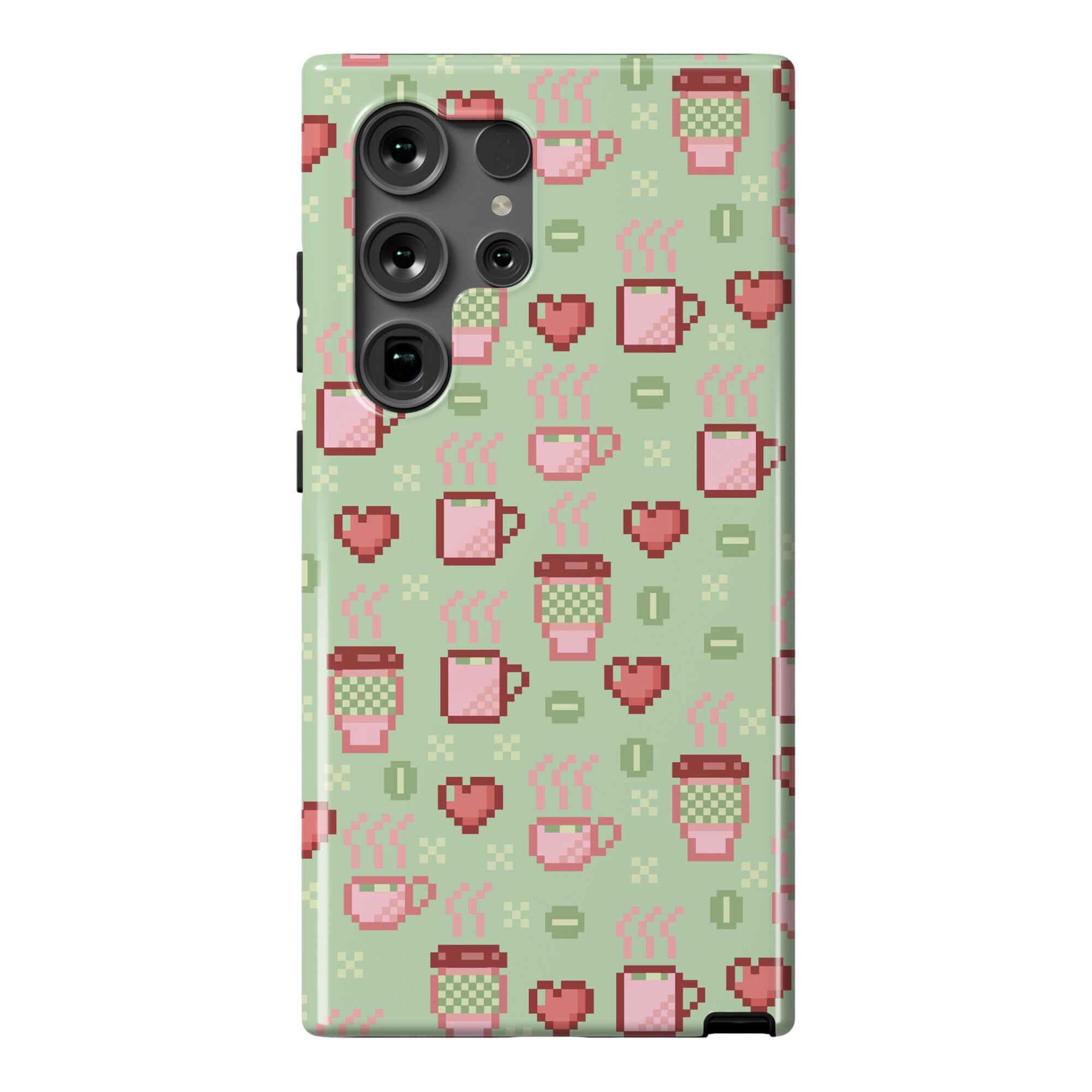 Pastel Coffee Pixel Art Pattern Phone Case